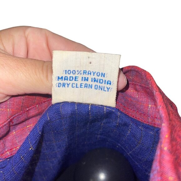 Indian Summer Vintage Womens Top Size M Blue Metallic Thread Embellished Tunic - Picture 6 of 8